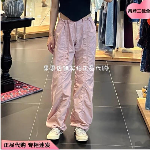 HELLO FASHION Drawstring Parachute Cargo Pants